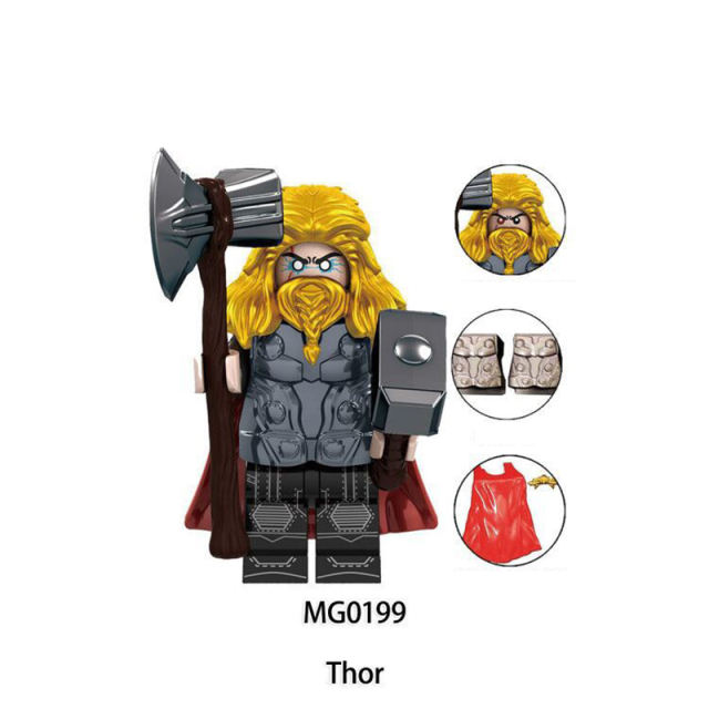 MOC MG0199 Superheroes Series Thor Action Figures Building Blocks Movie Compatible DC Anime Minifigs Children Gifts Birthday Toys