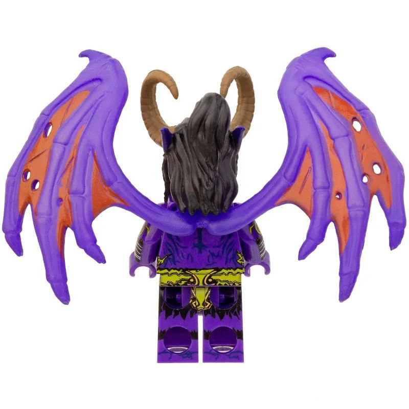 DL002 WarcraftⅢ Game Series Illidan Stormrage Minifigs Building Blocks Frozen Throne Weapon Swing Horn Accessories Toys Boy Gift