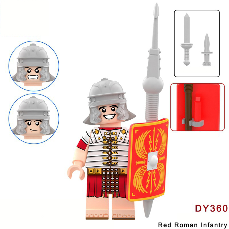 Medieval Series Ancient Roman Minifigs Building Blocks Centurion Wolf Number One Bear Head Trumper Weapon Sword Shield Toys Boys