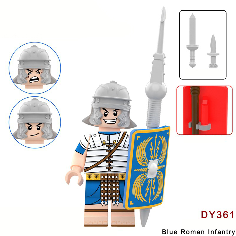 Medieval Series Ancient Roman Minifigs Building Blocks Centurion Wolf Number One Bear Head Trumper Weapon Sword Shield Toys Boys