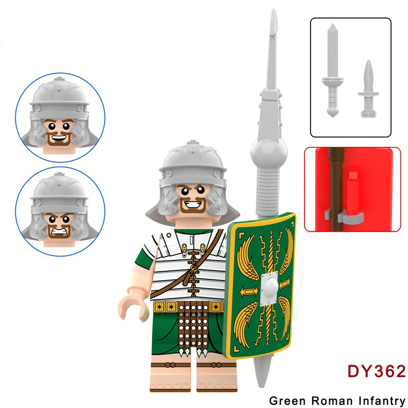 Medieval Series Ancient Roman Minifigs Building Blocks Centurion Wolf Number One Bear Head Trumper Weapon Sword Shield Toys Boys