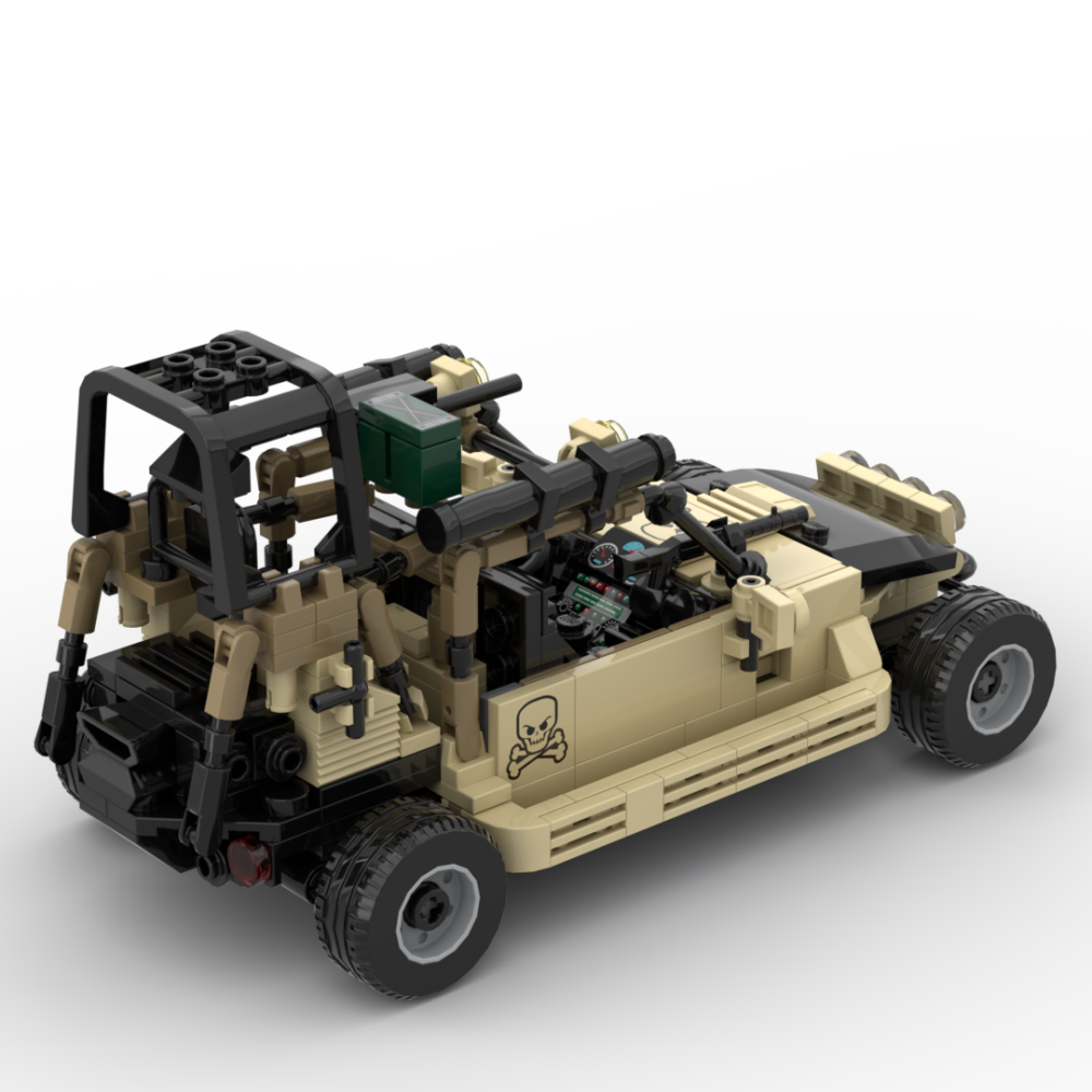 War Military Series Off Road Vehicles Building Blocks Army Soldiers Weapon Gun Skull Pattern Accessories Compatible Toy Boy Gift