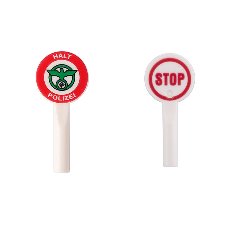 German Cartoon Series Action Figures Building Blocks Traffic Signs Minifigs Printed Accessory Collection Children Birthday Gifts Toys
