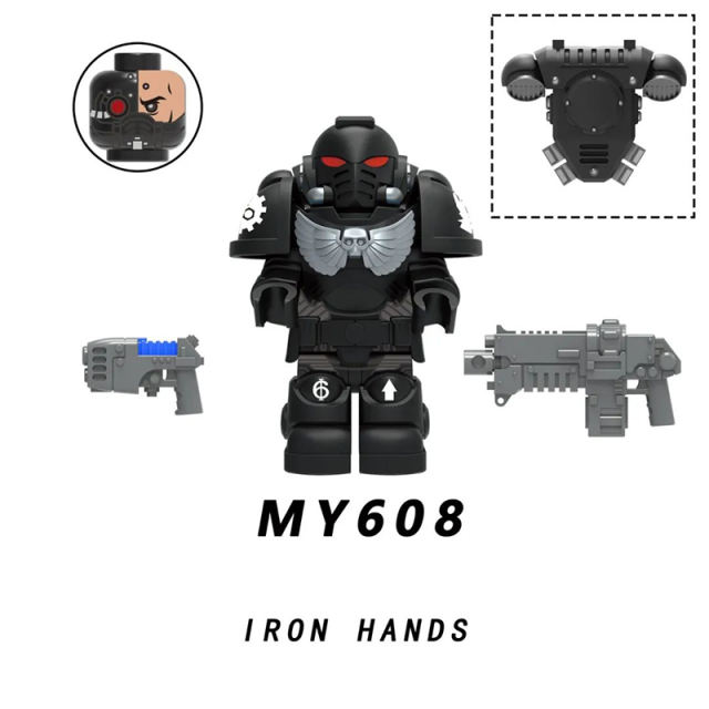 MY606-610 British Game Warhammer Blood Angels Minifigs Building Blocks Warrior Ultramarines Imperial Armour Helmet Toys Gift Boy