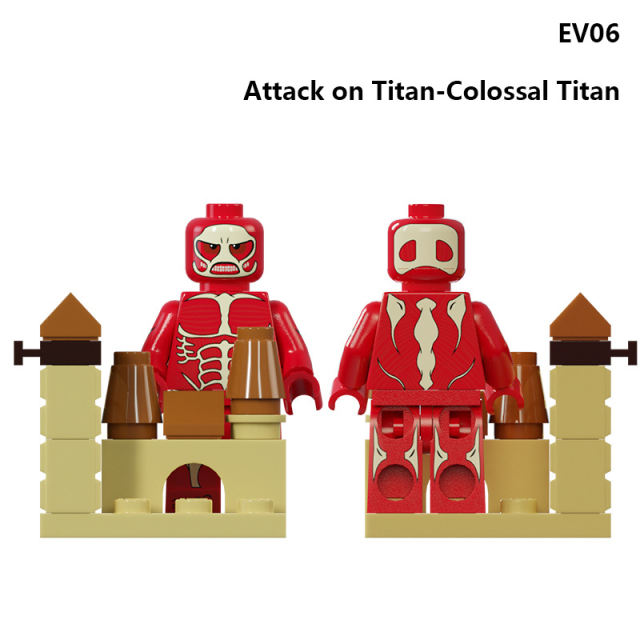 EV04 EV05 Japanese Anime Attack On Titan Minifigs Building Blocks Eren Jäger Mikasa Ackerman Armin Arlert Accessories Toys Boys