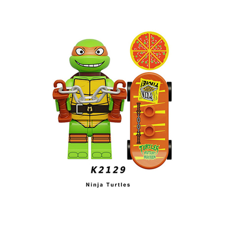 KDL817 American Anime Teenage Mutant Ninja Turtles Minifigs Building Blocks Weapon Accessories Sword Nunchaku Skateboard Toy Boy