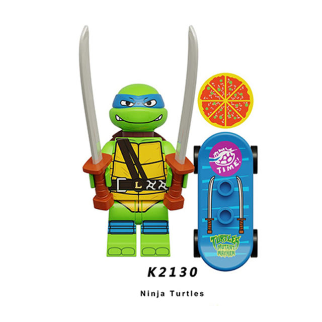 KDL817 American Anime Teenage Mutant Ninja Turtles Minifigs Building Blocks Weapon Accessories Sword Nunchaku Skateboard Toy Boy