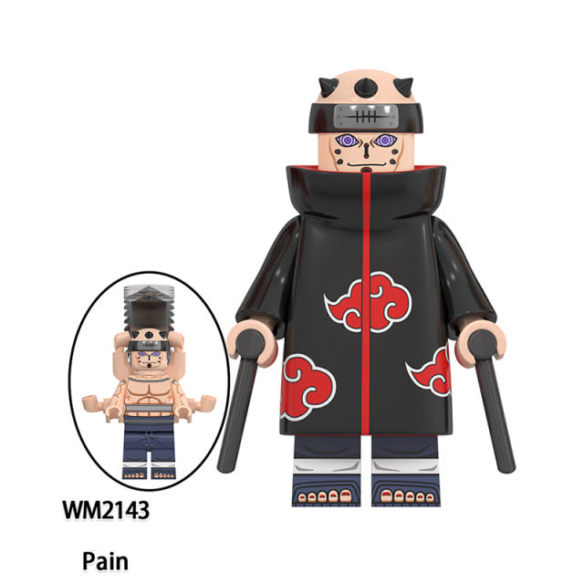 WM6112 Naruto Series Pain Minifigs Building Blocks Mifune Shimura Danzou Pepperfish Hanzo Anime Action Figures Children Toys Gifts