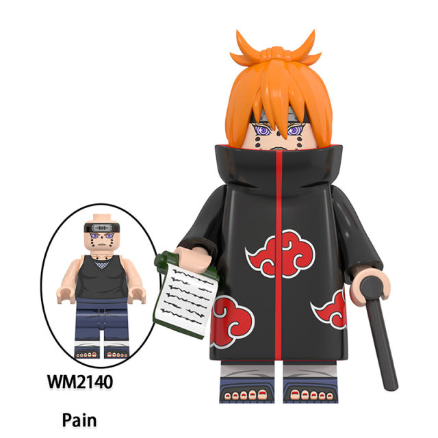WM6112 Naruto Series Pain Minifigs Building Blocks Mifune Shimura Danzou Pepperfish Hanzo Anime Action Figures Children Toys Gifts
