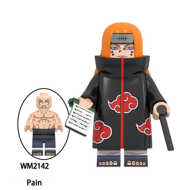 WM6112 Naruto Series Pain Minifigs Building Blocks Mifune Shimura Danzou Pepperfish Hanzo Anime Action Figures Children Toys Gifts