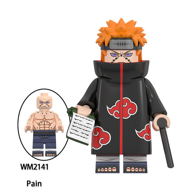 WM6112 Naruto Series Pain Minifigs Building Blocks Mifune Shimura Danzou Pepperfish Hanzo Anime Action Figures Children Toys Gifts