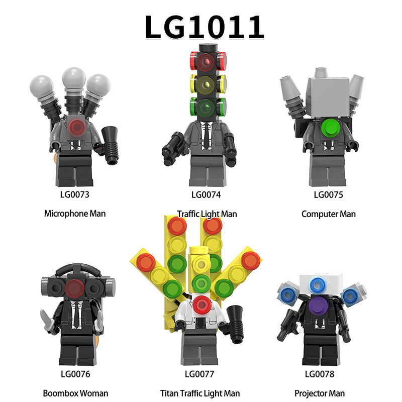 LG1011 Web Anime Series Monitor Minifigs Building Blocks Sound Titan Man TV Person Weapon Gun Swords Chainsaw Toys Boys