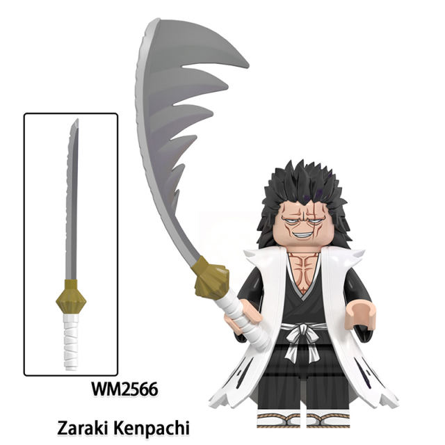 WM6164 Japanese Shounen Comics Bleach Minifigs Building Blocks Zaraki Kenpachi Kurosaki Ichigo Ishida Uryuu Weapon Toys Boy Gift