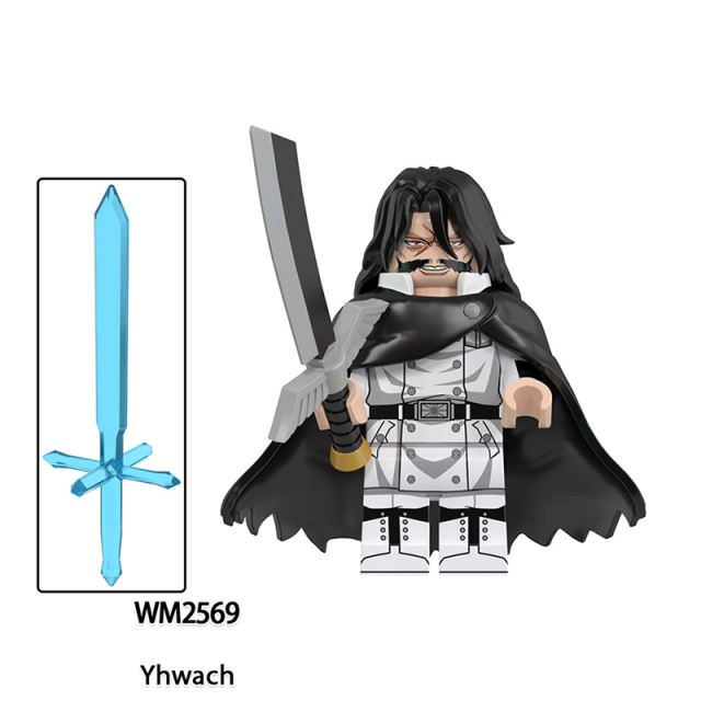 WM6164 Japanese Shounen Comics Bleach Minifigs Building Blocks Zaraki Kenpachi Kurosaki Ichigo Ishida Uryuu Weapon Toys Boy Gift