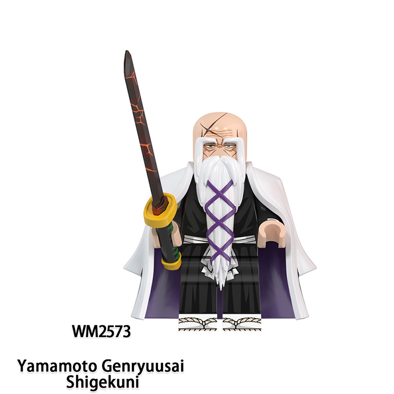 WM6164 Japanese Shounen Comics Bleach Minifigs Building Blocks Zaraki Kenpachi Kurosaki Ichigo Ishida Uryuu Weapon Toys Boy Gift
