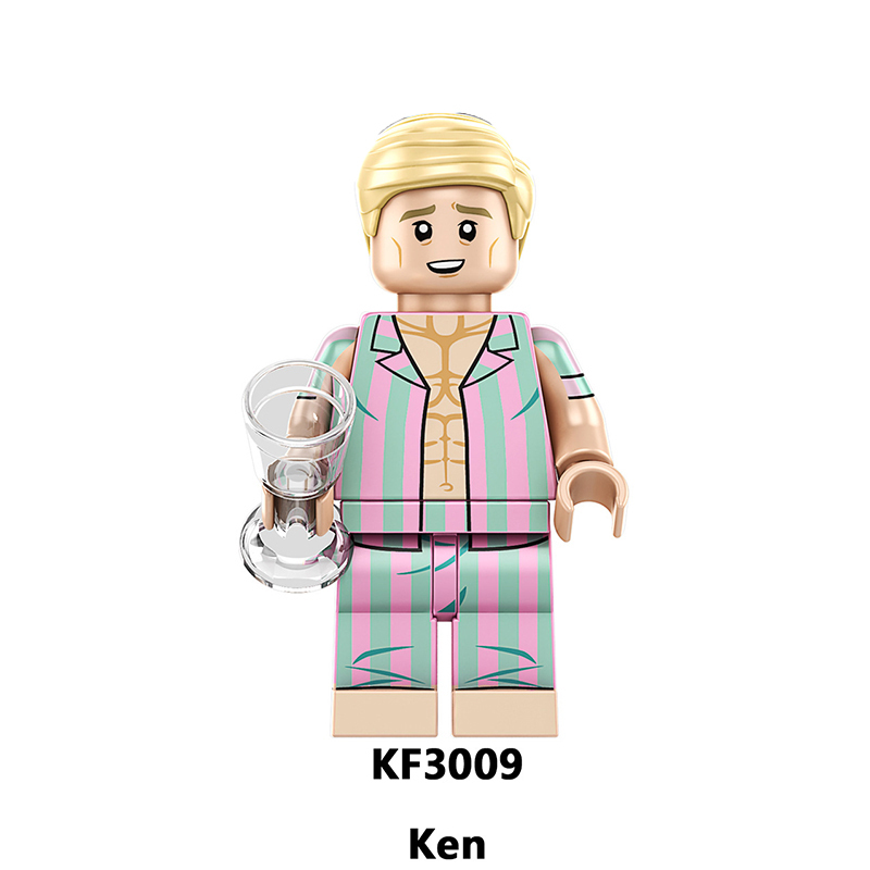 KF6197 Barbie Series Ken Minifigs Building Blocks Pink Action Figures Cartoon Children Gifts Girls Birthday Collection Toys