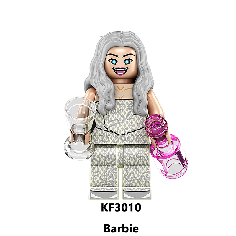 KF6197 Barbie Series Ken Minifigs Building Blocks Pink Action Figures Cartoon Children Gifts Girls Birthday Collection Toys