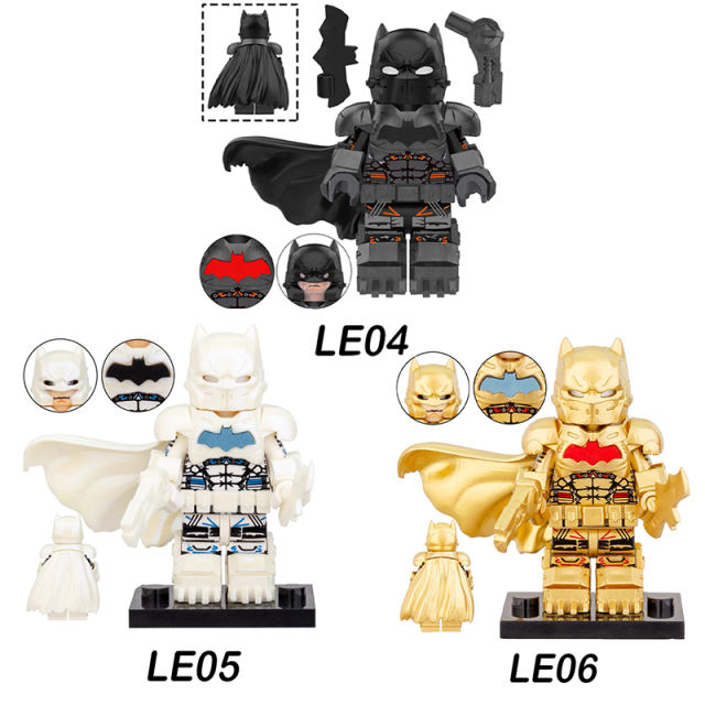 LE04-LE06 American DC Movie Superhero Hellbat Minifigs Building Blocks Justice League Batman Weapon Wing Accessories Toys Boys Gift