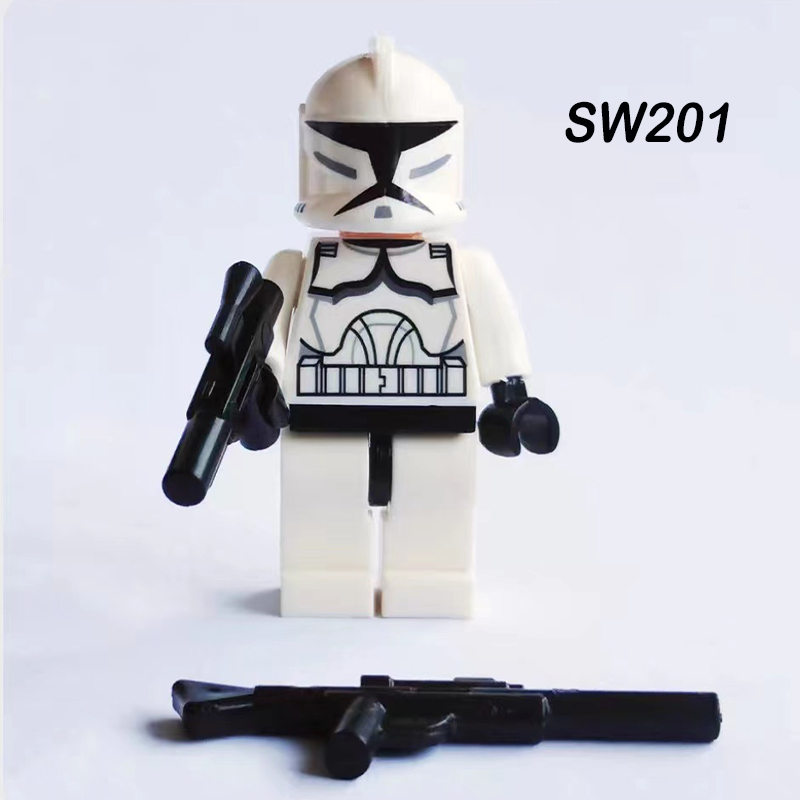 SW201 SW221 Star Wars Series Minifigs Building Blocks Superheroes Commander Bacara Clone Heavy Assault Trooper Weapon Toys JR8036