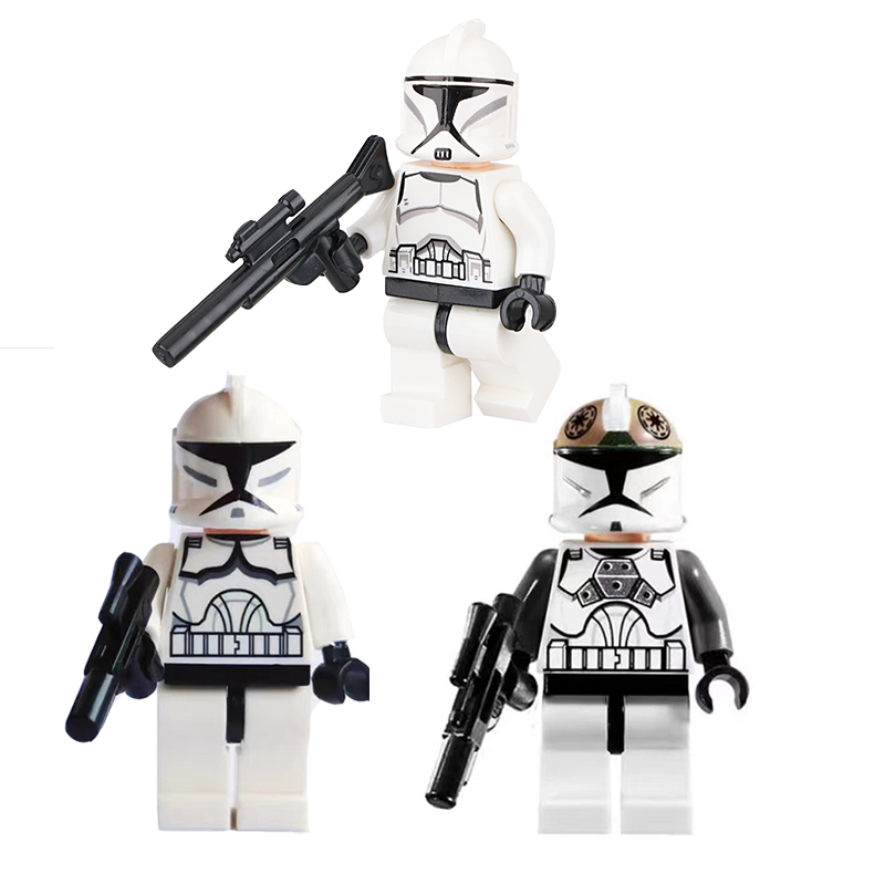 SW201 SW221 Star Wars Series Minifigs Building Blocks Superheroes Commander Bacara Clone Heavy Assault Trooper Weapon Toys JR8036