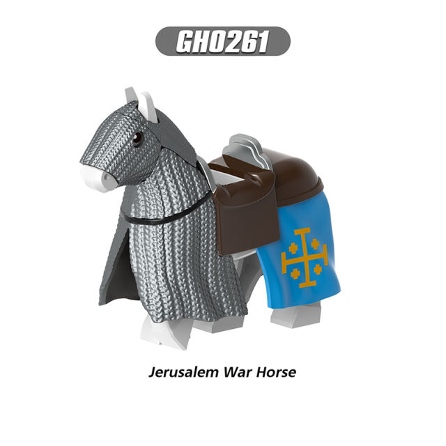 G0133 Medieval Soldiers Military Minifigs Building Blocks Jerysalem Knight Battle Weapon Helmet Shield Toys Gifts GH0261 GH0262