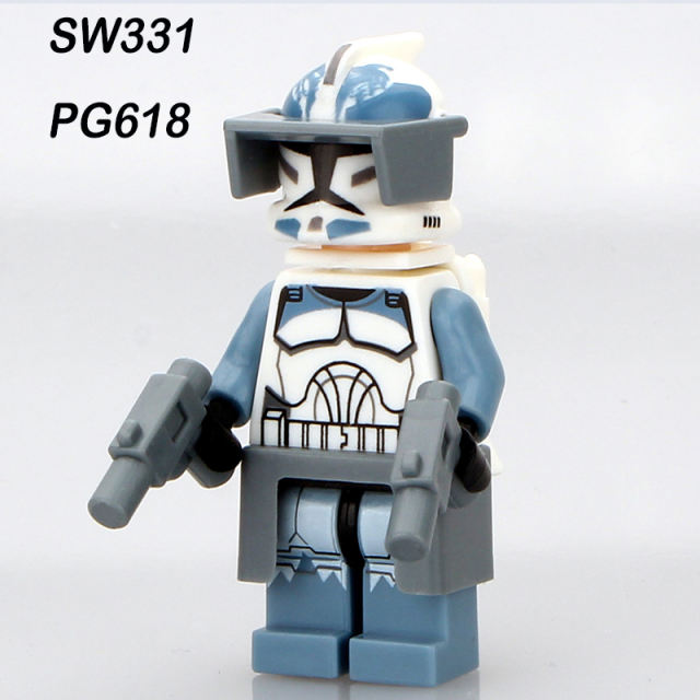 PG8002 Star Wars Series Clone Trooper SW442 Action Figures MOC Model Building Blocks Pistol Weapon Toys Children Birthday Gifts