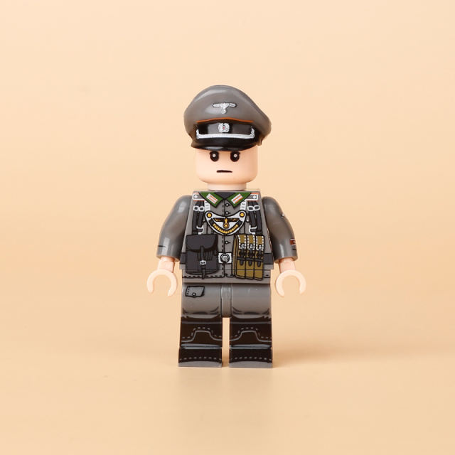 WW2 German Field Gendarmerie Lieutenant Minifigs Building Blocks War Army Soldiers Weapon Military Gun Accessoories Toys Boys Gifts