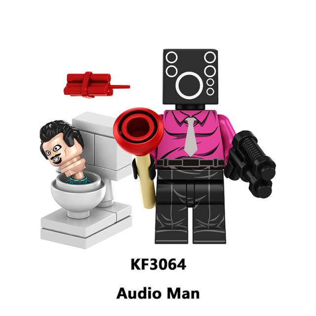 KF6023 Web Anime Series Audio Man Minifigs Building Blocks Monitor Signal Person Weapon Gun Swords Chainsaw Toys Children Gifts