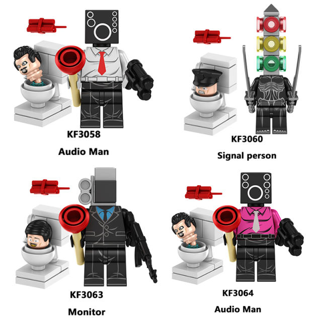 KF6023 Web Anime Series Audio Man Minifigs Building Blocks Monitor Signal Person Weapon Gun Swords Chainsaw Toys Children Gifts