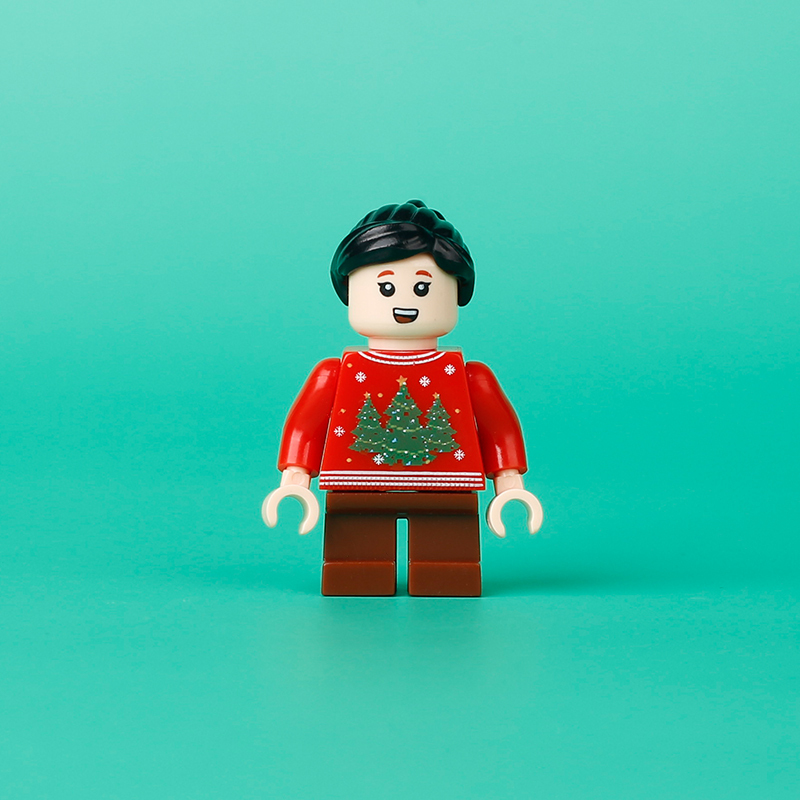 City Figures Christmas Sweater Action Figures Tree House Building Blocks Family Minifigs Gifts Bricks Children Toy Gifts