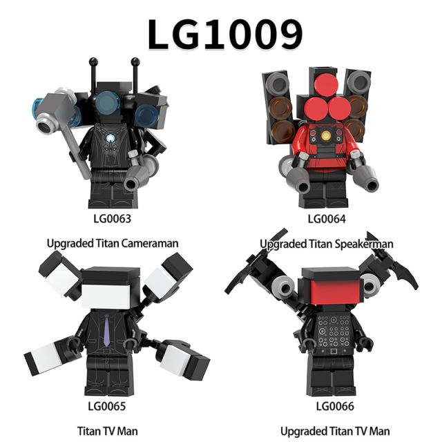 LG1009 Web Anime Series Monitor Minifigs Building Blocks Sound Man TV Person Weapon Gun Swords Chainsaw Toys Boys