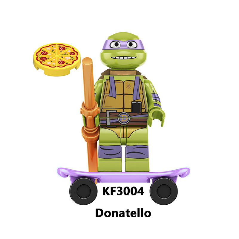 KF9196 American Anime Teenage Mutant Ninja Turtles Minifigs Building Blocks Weapon Sword Nunchaku Skateboard Toy Children Gifts