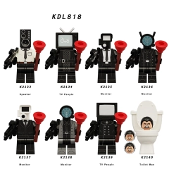 KDL818 Web Anime Series Monitor Minifigs Building Blocks Sound Man TV Person Weapon Gun Swords Chainsaw Toys Boys