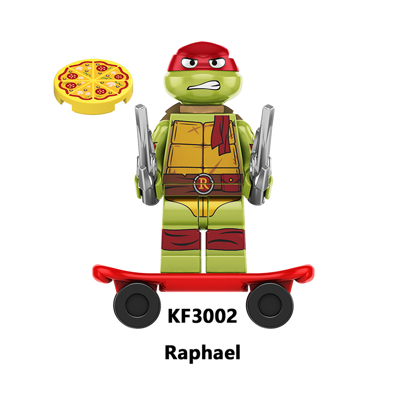 KF9196 American Anime Teenage Mutant Ninja Turtles Minifigs Building Blocks Weapon Sword Nunchaku Skateboard Toy Children Gifts