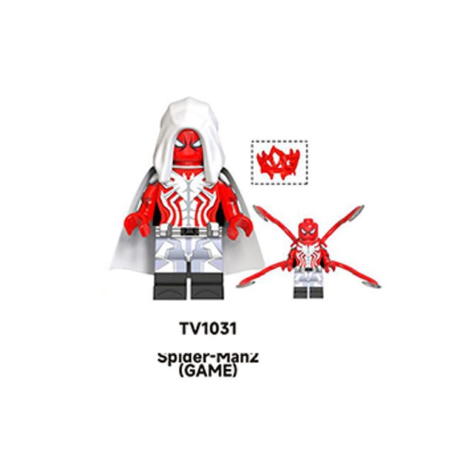 TV6204 Marvel Series Spiderman Action Figures Suer Hero Deadpool Minifigs Building Blocks Model Collection Toys Children Gifts