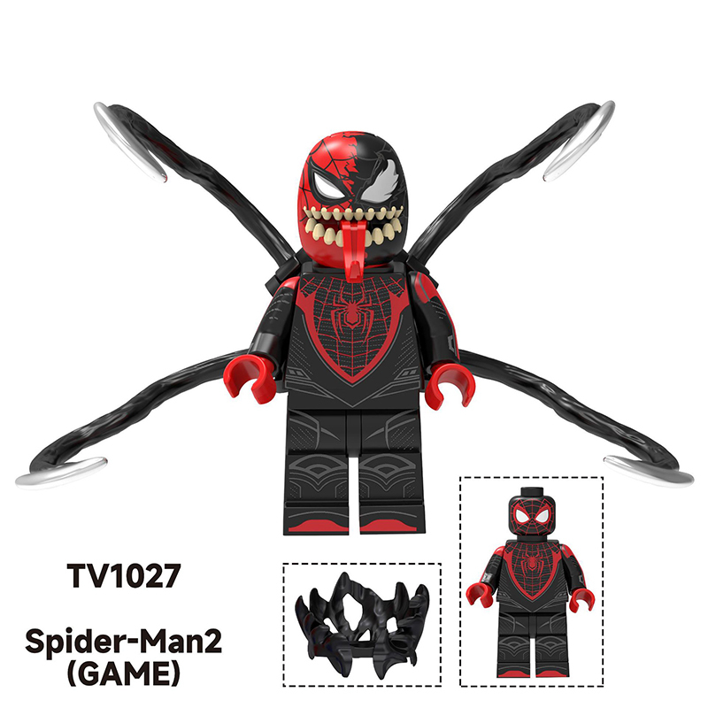 TV6204 Marvel Series Spiderman Action Figures Suer Hero Deadpool Minifigs Building Blocks Model Collection Toys Children Gifts