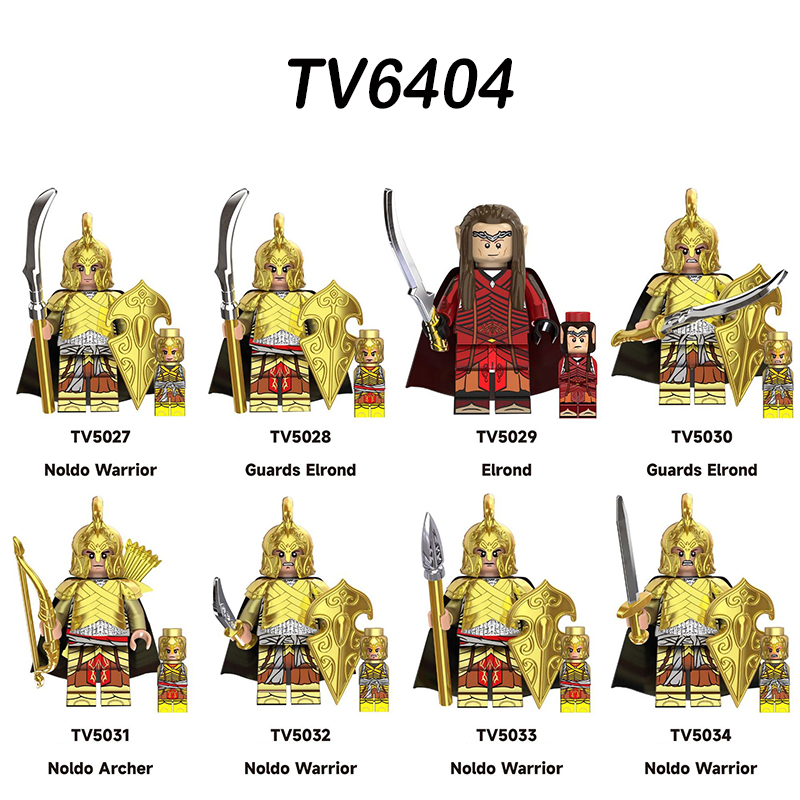 Movie The Lord of the Rings Figures Golden Army Minifigs Bricks Kids