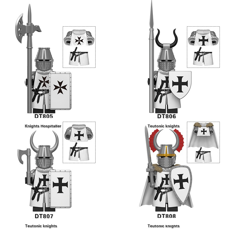 DT8901 Medieval Soldiers Military Minifigs Building Blocks ancient Rome War Shield Action Figures Mini Building Toy Children Gifts