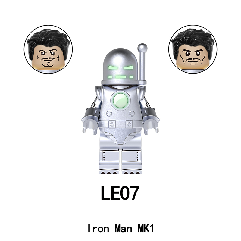 LE07-09 Marvel Series Iron Man Action Figures Superhero Building Blocks DC Minifigs Model Black Night Platinum Children Toys Gifts