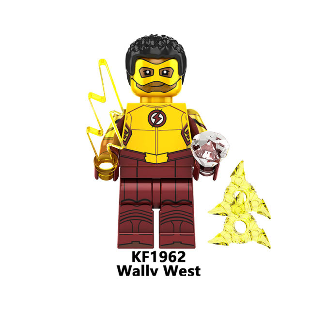 KF6191 American DC Comics Superheroes Series The Flash Minifigs Builiding Blocks Marvel Wally West Weapon Gun Toy Children Gifts