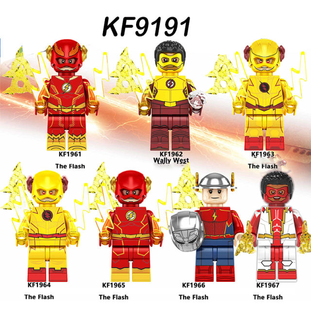 KF6191 American DC Comics Superheroes Series The Flash Minifigs Builiding Blocks Marvel Wally West Weapon Gun Toy Children Gifts