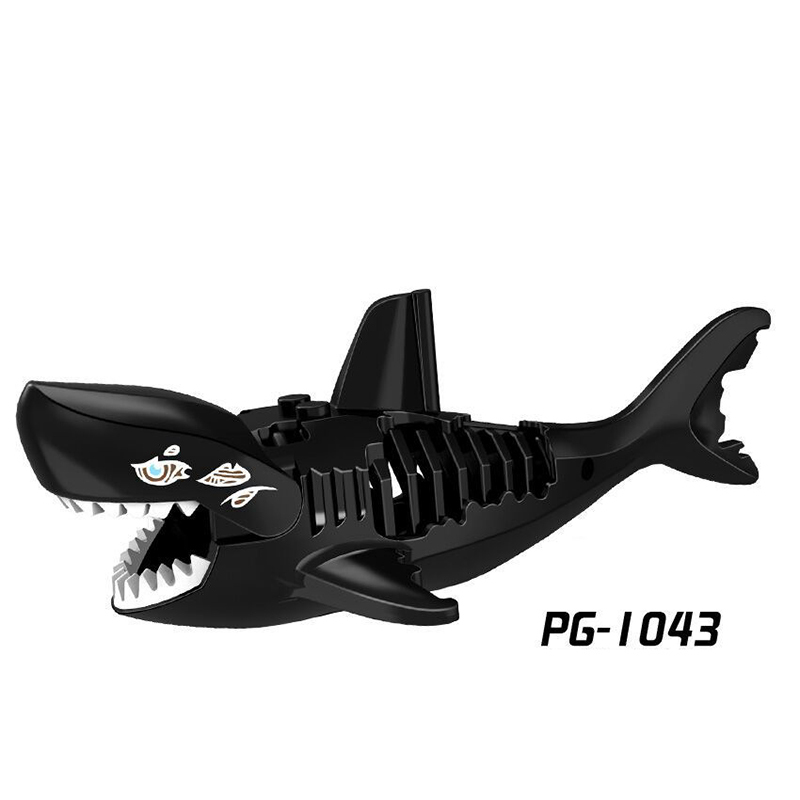PG1008 MOC City Sea Ghost Zombie Shark Building Blocks Pirate Animals Bricks Model Assemble Children Toys Boys Gifts PG1042-1043