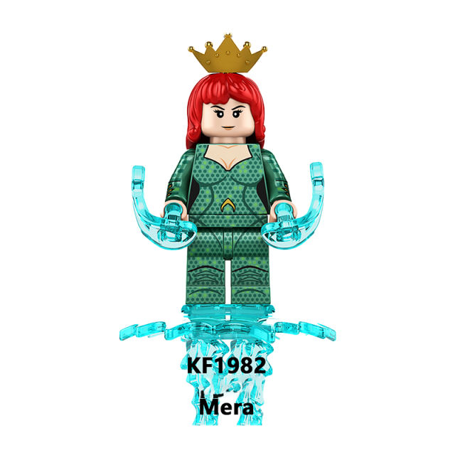 KF6194 American DC Comics Superheroes Series Mera King Nereus Builiding Blocks Marvel Black Manta Curry Model Children Gifts Toys