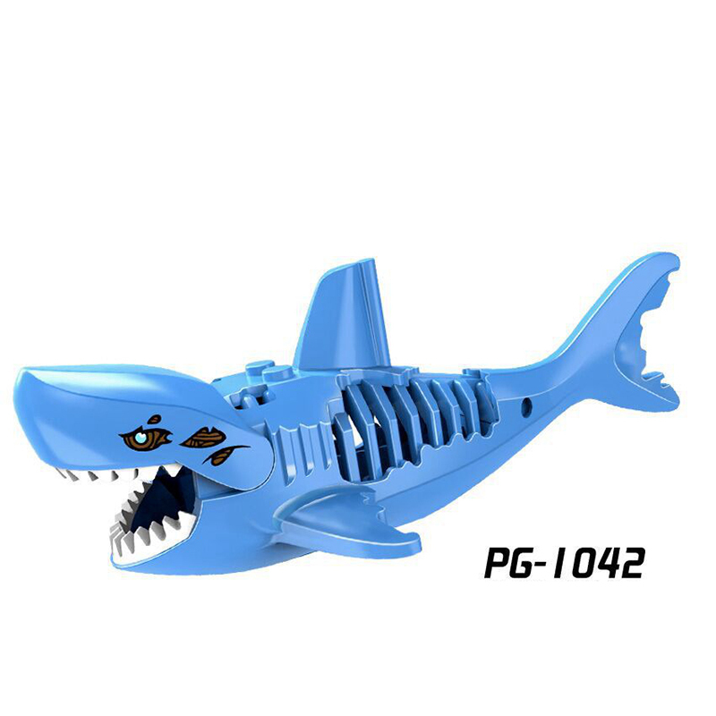 PG1008 MOC City Sea Ghost Zombie Shark Building Blocks Pirate Animals Bricks Model Assemble Children Toys Boys Gifts PG1042-1043