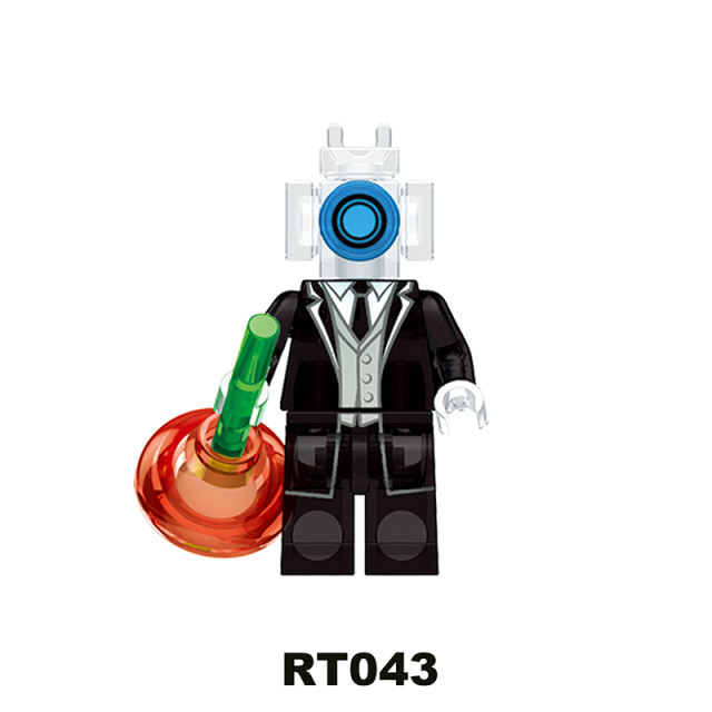 RT037-044 Web Anime Toilet Man Series Minifigs Building Blocks  Audio Man TV Man Monitor Man Compatible Children Gifts Toys Boys