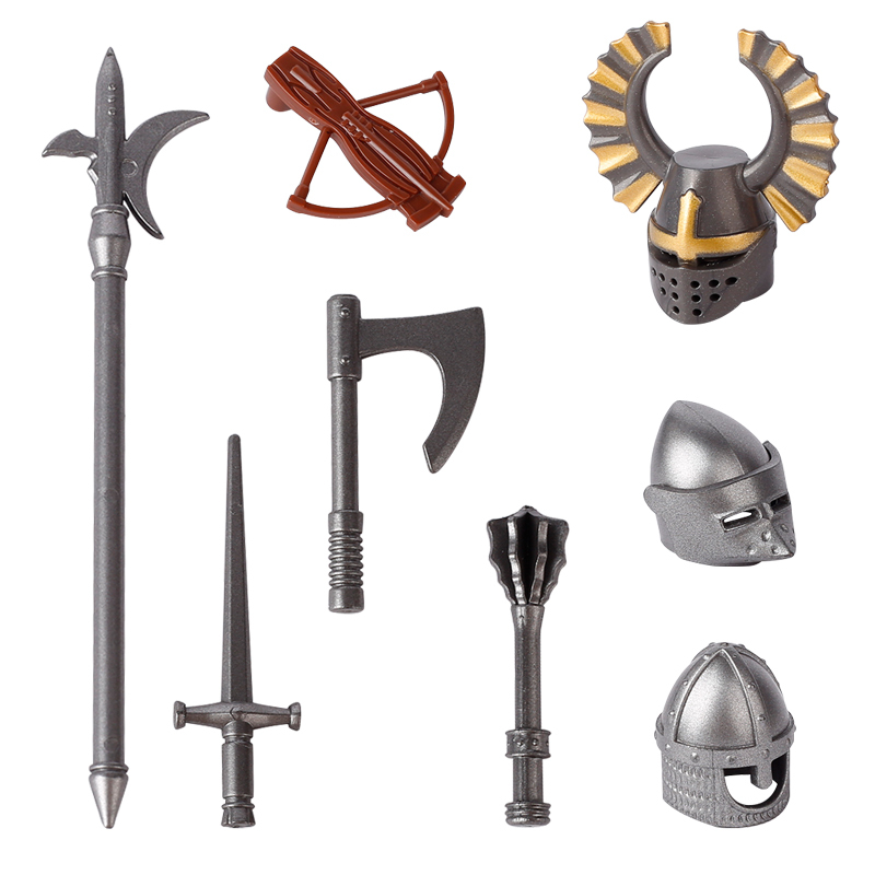Medieval Kinights Military Weapons Building Blocks The Lord of the Rings Helmets Armor Spear Sword Bow Axe Accessories Gifts Toys