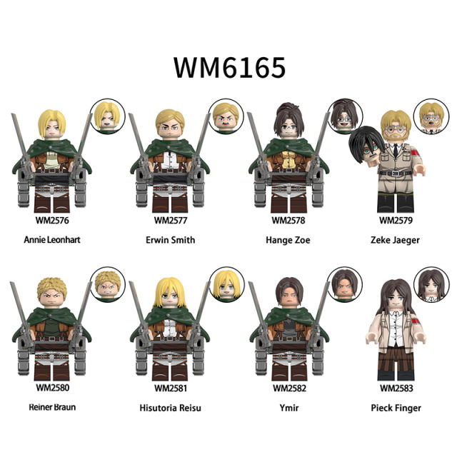 WM6165 Japanese Anime Series Hange Zoe Minifig Building Blocks Reiner Braun Action Figures Collection Toys Children Gifts