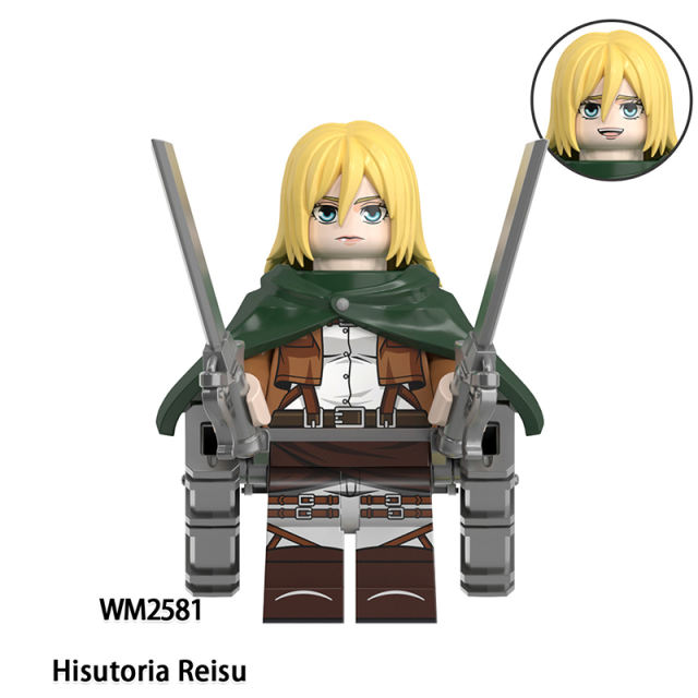 WM6165 Japanese Anime Series Hange Zoe Minifig Building Blocks Reiner Braun Action Figures Collection Toys Children Gifts