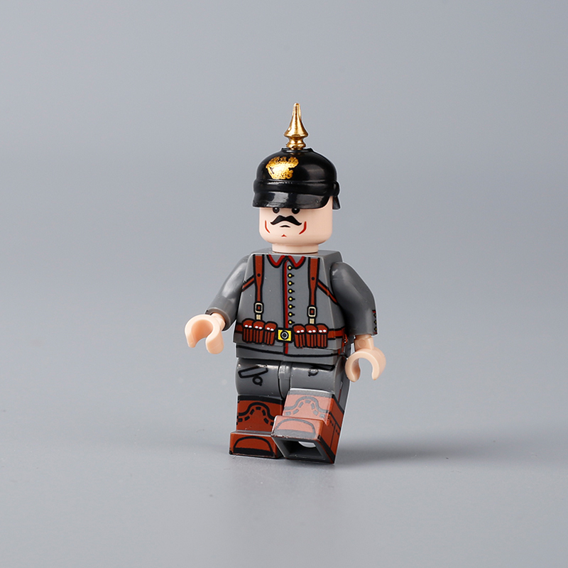 WW1 German Prussian Soldiers Minifigs Building Blocks Military Army Weapon Gun Helmet Accessories Flint Spear Corporal Toy Boy Gift