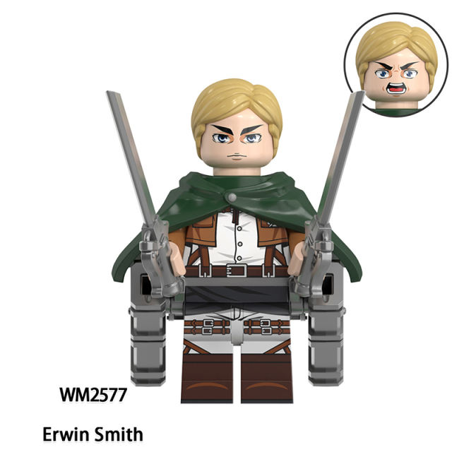 WM6165 Japanese Anime Series Hange Zoe Minifig Building Blocks Reiner Braun Action Figures Collection Toys Children Gifts